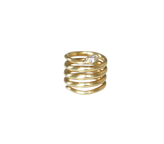 49 Bague ancienne serpent en or jaune et diamants 58 Facettes