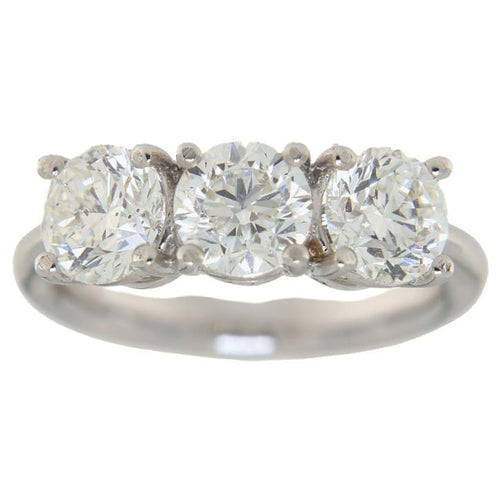 53 Bague trilogy en or blanc et diamants 3,01 ct 58 Facettes G4010