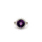 Bague 57 Bague vintage en or blanc 18 ct avec améthyste et diamants 58 Facettes 50504