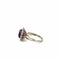 Bague 57 Bague vintage en or blanc 18 ct avec améthyste et diamants 58 Facettes 50504