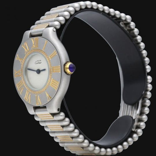 Cartier - Montre Must 21 en or jaune et acier 58 Facettes MT47101