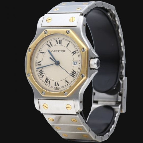 Cartier - Montre Santos Ronde en acier et or jaune 58 Facettes MT47454