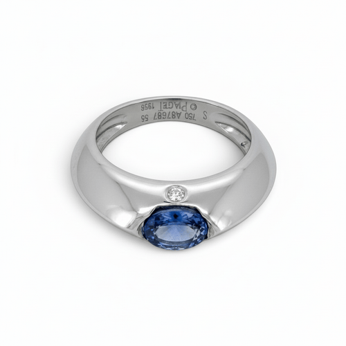 55 Piaget Biseau - Bague en or 18k, saphir et diamant 58 Facettes RI-1068