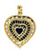 Pendentif cœur en or jaune, saphirs et diamants 0,55 ct 58 Facettes 2239