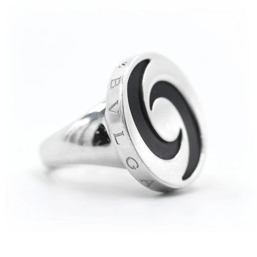 51 Bulgari Optical - Bague en or blanc et onyx 58 Facettes 56a21_M