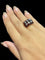 Bague 57 Bague cocktail années 50 en or jaune, grenats et diamants 58 Facettes