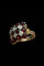 Bague 57 Bague cocktail années 50 en or jaune, grenats et diamants 58 Facettes