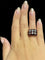 Bague 57 Bague cocktail années 50 en or jaune, grenats et diamants 58 Facettes