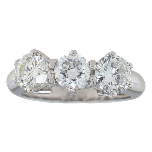 Bague trilogy en or blanc et diamants 1,65 ct 58 Facettes G4009