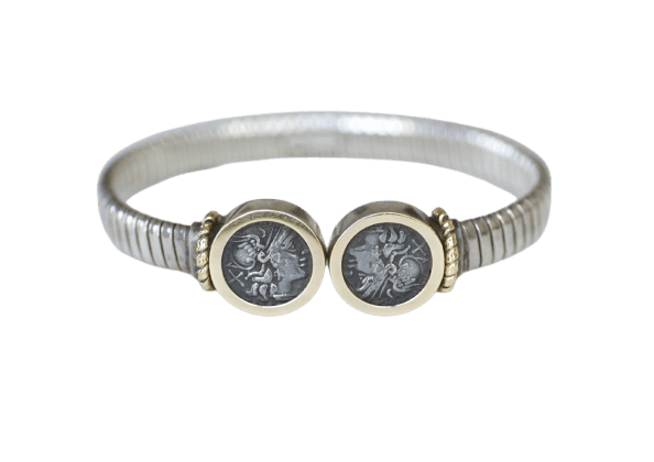 Tubogas - Bracelet jonc en or jaune et argent