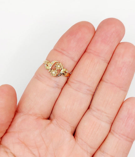 55 Bague toi et moi victorienne en or rose 18k et perles 58 Facettes A07719