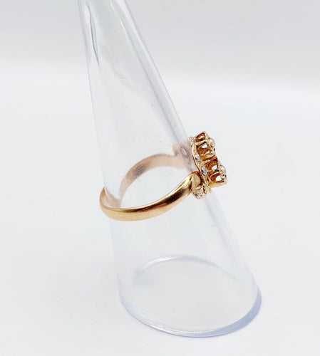 55 Bague toi et moi victorienne en or rose 18k et perles 58 Facettes A07719
