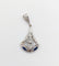 Art déco - Pendentif en or blanc 18k, platine, diamants et saphirs 58 Facettes A07721