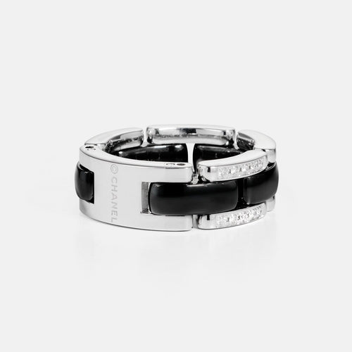 50 CHANEL Ultra - Bague en or blanc, céramique noire et diamants 58 Facettes 159
