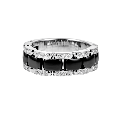 Bague 56 CHANEL Ultra - Bague en or blanc, céramique noire et diamants 58 Facettes 277