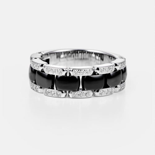 Bague 56 CHANEL Ultra - Bague en or blanc, céramique noire et diamants 58 Facettes 277