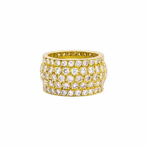 Bague 54 Cartier Nigéria - Bague bandeau en or jaune et diamants 58 Facettes 35961