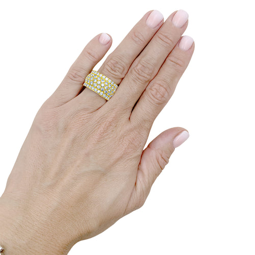 Bague 54 Cartier Nigéria - Bague bandeau en or jaune et diamants 58 Facettes 35961