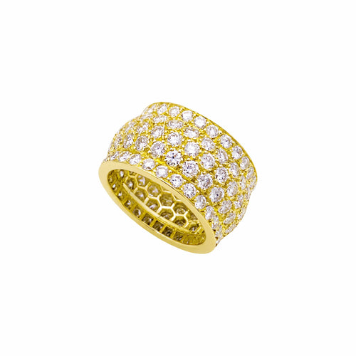 Bague 54 Cartier Nigéria - Bague bandeau en or jaune et diamants 58 Facettes 35961