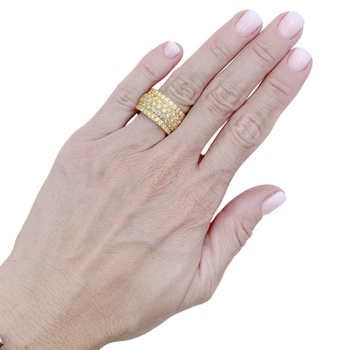 Bague 54 Cartier Nigéria - Bague bandeau en or jaune et diamants 58 Facettes 35961