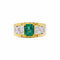 Bague 54 Bague bandeau en or jaune et blanc avec émeraude et diamants 58 Facettes 35799