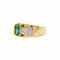 Bague 54 Bague bandeau en or jaune et blanc avec émeraude et diamants 58 Facettes 35799