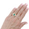 Bague 54 Bague bandeau en or jaune et blanc avec émeraude et diamants 58 Facettes 35799