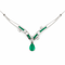 Collier Collier Art déco en or blanc avec émeraude colombienne et diamants 58 Facettes 50506