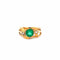 Bague 57 Bague vintage en or jaune avec émeraude de Colombie et diamants 58 Facettes 50507