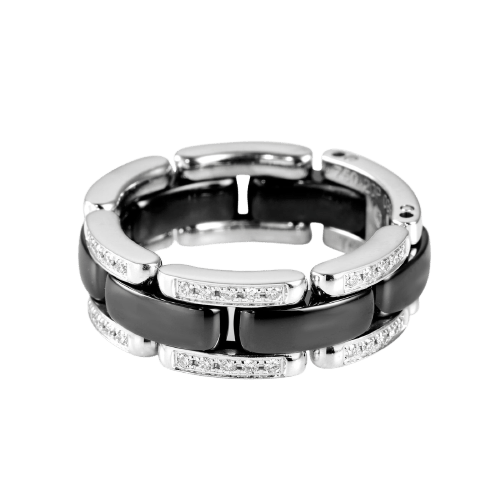 58 CHANEL Ultra - Bague en or blanc, céramique noire et diamants 58 Facettes 238
