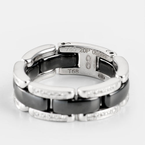 58 CHANEL Ultra - Bague en or blanc, céramique noire et diamants 58 Facettes 238