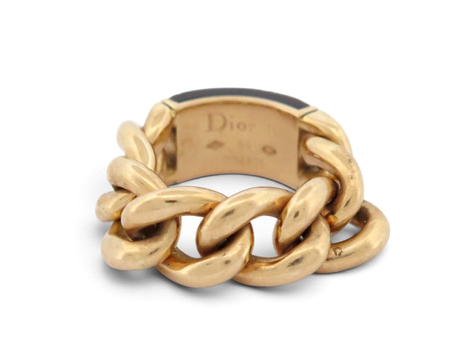 52 Christian Dior - Bague Gourmette GM en or jaune 18k et œil-de-tigre 58 Facettes 276676