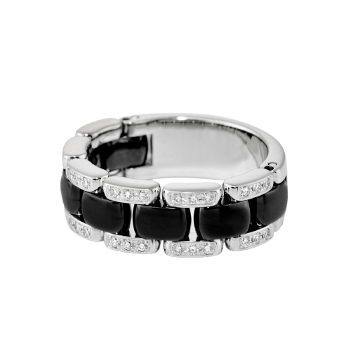 51 CHANEL Ultra - Bague en or blanc, céramique noire et diamants 58 Facettes 275