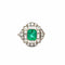 56 Bague Art déco en platine avec émeraude de Colombie et diamants 58 Facettes 50508