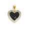 Pendentif cœur en or jaune et blanc, saphirs synthétiques et diamants 58 Facettes B260487