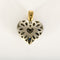 Pendentif cœur en or jaune et blanc, saphirs synthétiques et diamants 58 Facettes B260487