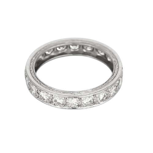 51.5 Alliance américaine en platine et or blanc avec diamants 58 Facettes B260485