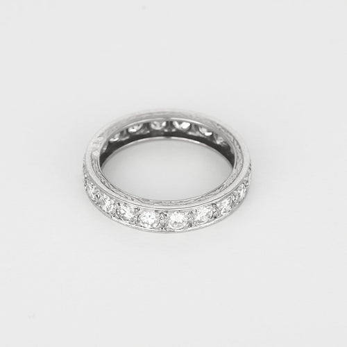 51.5 Alliance américaine en platine et or blanc avec diamants 58 Facettes B260485