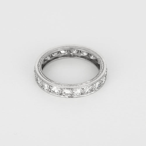 51.5 Alliance américaine en platine et or blanc avec diamants 58 Facettes B260485
