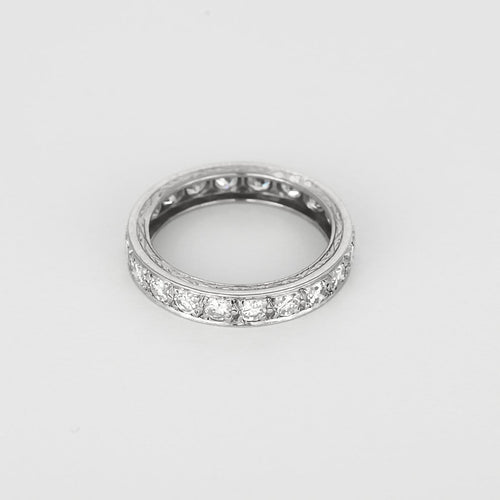 51.5 Alliance américaine en platine et or blanc avec diamants 58 Facettes B260485