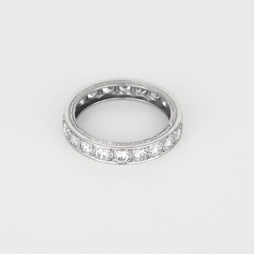 51.5 Alliance américaine en platine et or blanc avec diamants 58 Facettes B260485