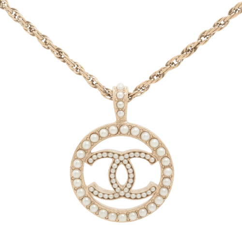 Chanel - Collier en métal doré et perles d'imitation
