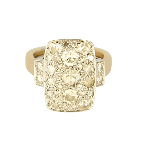 Bague en or jaune et blanc 18K et diamants