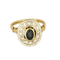 Bague saphir et diamants en or jaune et or blanc