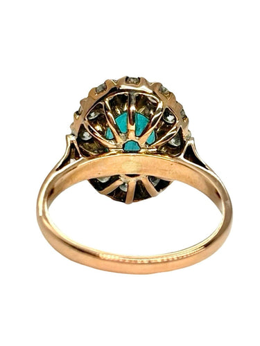53 Bague en or rose, émeraude 1,50 ct et diamants 58 Facettes 2251