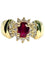 54 Bague rubis 1 ct en or jaune 14K et diamants 58 Facettes 2250