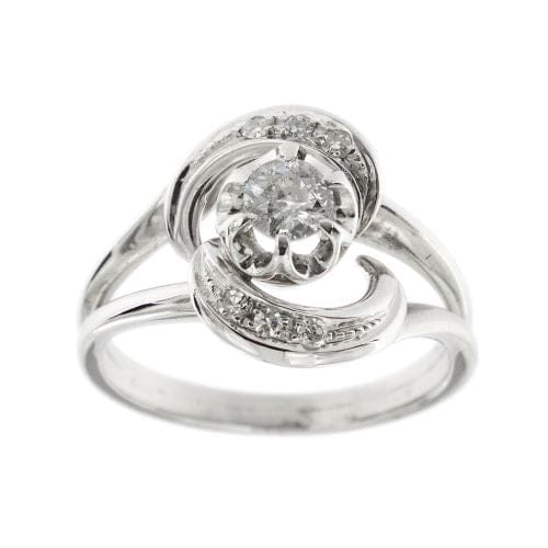 Bague 56 Bague spirale en or blanc 18 ct avec diamants 0,42 ct 58 Facettes 34821