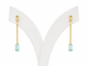 Boucles d'oreilles Boucles d’oreilles pendantes 3 cm en or jaune 18k et topazes bleues 58 Facettes 33830