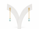 Boucles d'oreilles Boucles d’oreilles pendantes 3 cm en or jaune 18k et topazes bleues 58 Facettes 33830