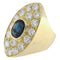 Bague vintage en or jaune avec saphir et diamants 58 Facettes G4029